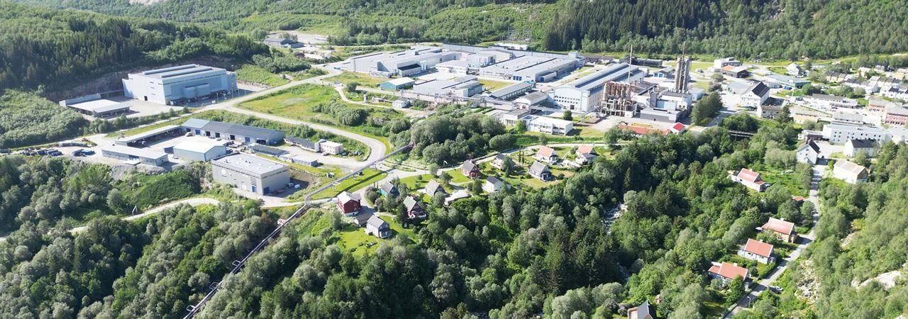 Oversiktsbilde av Glomfjord industripark